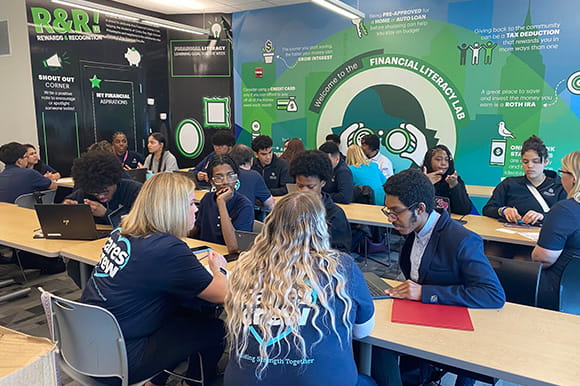 A group of students in a classroom