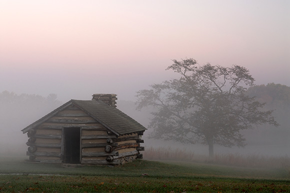 A cabin at Valley Forge Park